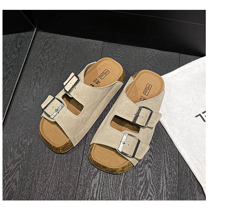 Women's Retro Buckle Thick-Sole Sandals detail image 11