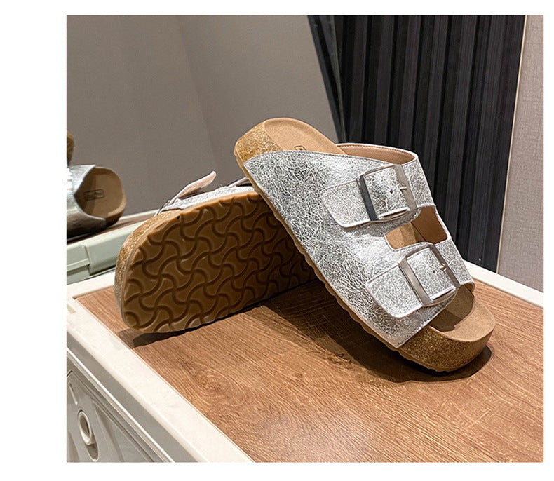 Women's Retro Buckle Thick-Sole Sandals detail image 14
