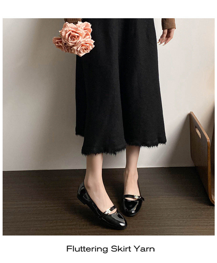 Damen-Pendler-Ballerinas mit runder Spitze und Lackriemen Detailbild 12
