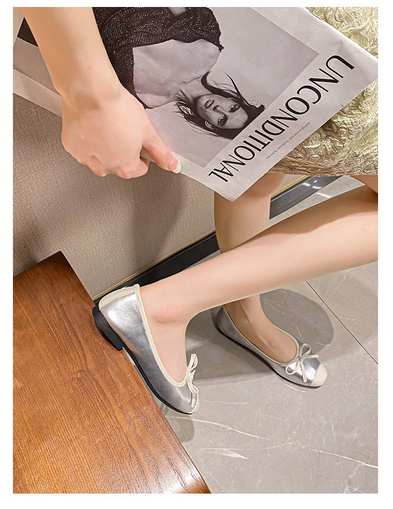 Women's Square-Toe Bow Chunky Heel Pumps detail image 16